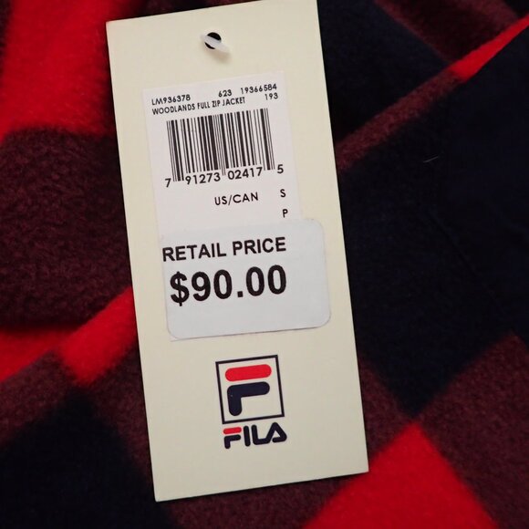 Fila Mens Woodlands Micro Fleece Lumber Jacket Checkered Flannel - Picture 7 of 8